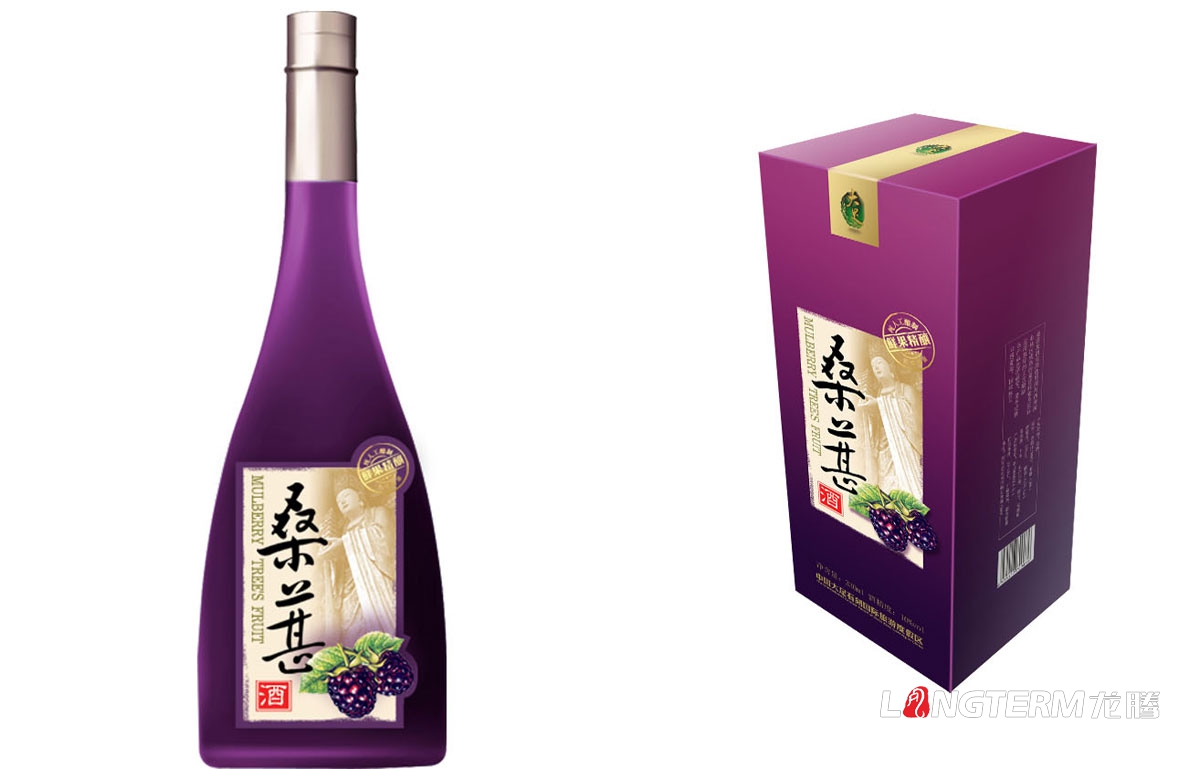 桑葚酒产品形象包装设计|保健酒果酒红酒瓶形设计瓶贴设计外包装盒设计