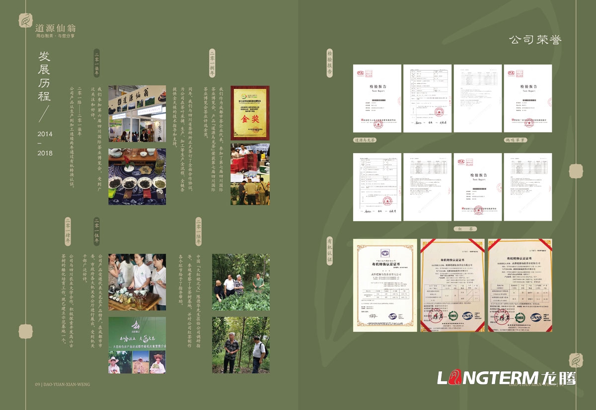 道源仙翁茶业产品宣传手册设计_成都市大邑县茶叶产品宣传画册设计公司