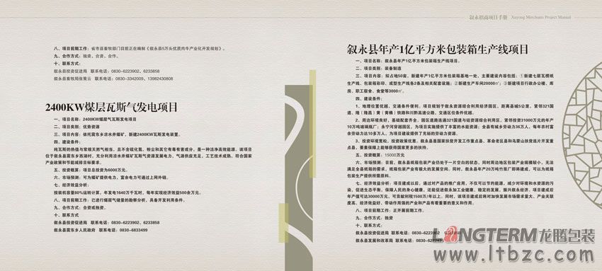 叙永县投资促进局招商项目手册设计